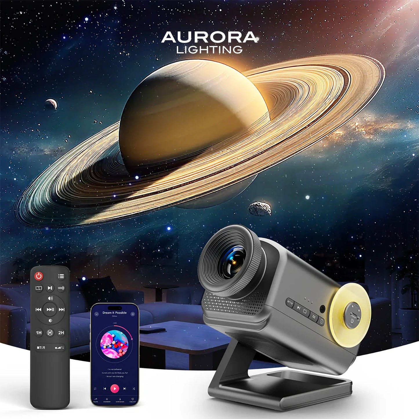 Cosmic Ocean Wave Projector – LED Galaxy Mood Night Light 🌊✨